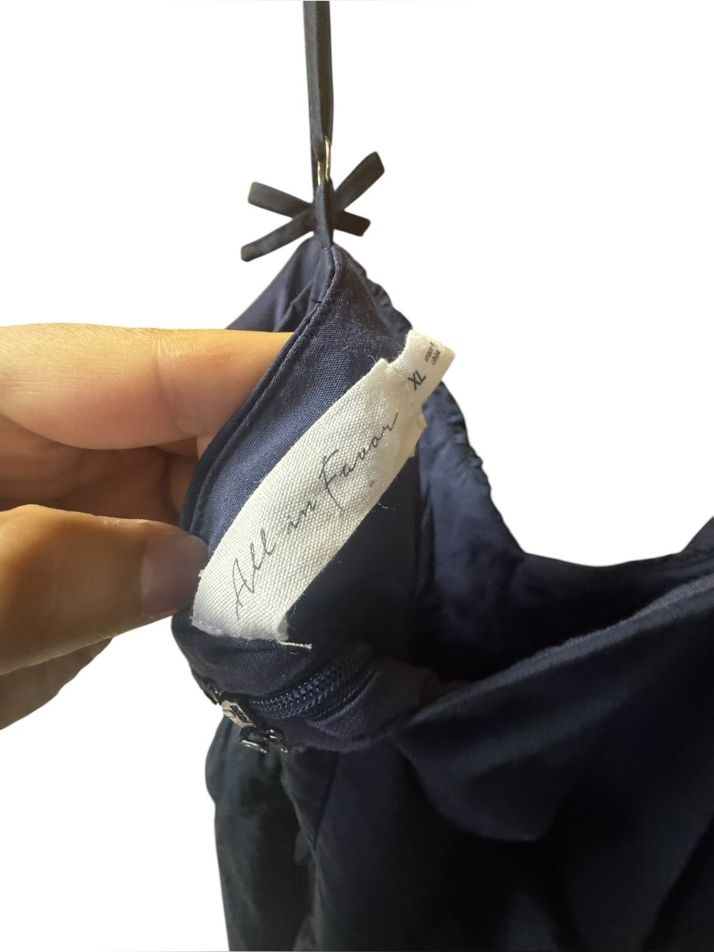 All in Favor Navy Spaghetti Strap Ruffle Dress - Picture 5 of 7